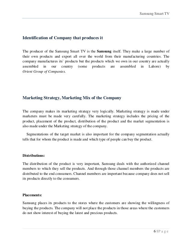 Marketing mix of samsung tv marketing mix of samsung galaxy s9